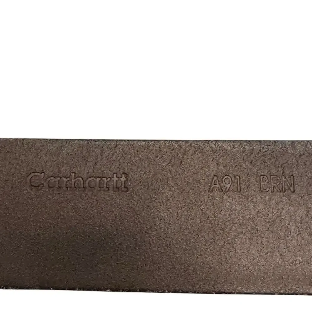 Carhartt Mens Size 52 Brown Leather Belt with Brass Buckle